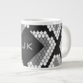 Grande Tasse Snakeskin Gris, blanc et noir Monogramme (Devant droit)