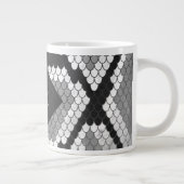 Grande Tasse Snakeskin Gris, blanc et noir Monogramme (Droite)