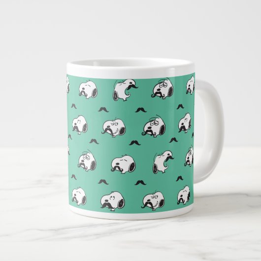 Grande Tasse Snoopy Moustaches et Motif Turquoise (Devant droit)