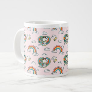 Grande Tasse Snoopy & Woodstock Rainbow Heart Motif