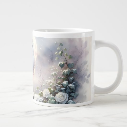 Grande Tasse Snowy Owl in Moonlit Winter Garden (Droite)