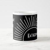 Grande Tasse Soleil Personnalisé Noir Blanc (Devant)