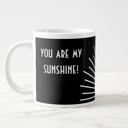 Grande Tasse Soleil Personnalisé Noir Blanc (Gauche)