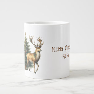 Grande Tasse Son Joyeux Noël Cerf et Arbre Giant Café