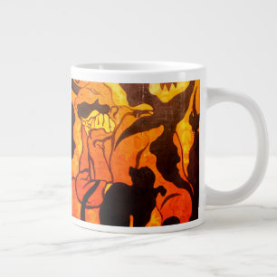 Grande Tasse Sorcière d'Halloween avec un chat noir