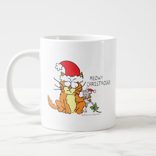 Grande Tasse Souris de chat Noël Drôle Cartoon mignonne (Gauche)