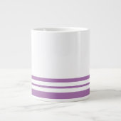 Grande Tasse Sporty Lavender White Bold Bas Racing Stripes (Devant)