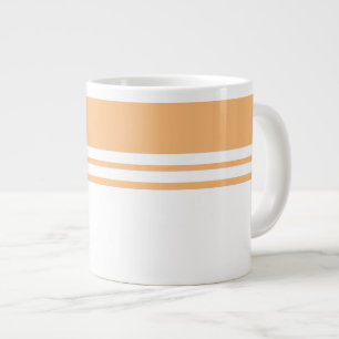 Grande Tasse Sporty Light Peach Orange White Racing Stripes