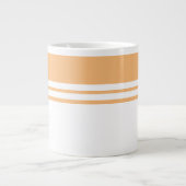 Grande Tasse Sporty Light Peach Orange White Racing Stripes (Devant)
