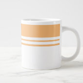 Grande Tasse Sporty Light Peach Orange White Racing Stripes (Droite)