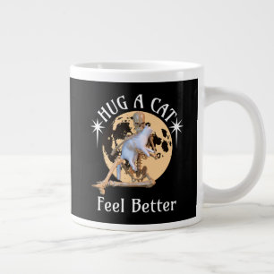 Grande Tasse Squelette de chat câlin au clair de lune Confort H