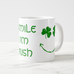 Grande Tasse St Patrick's Day Smile Je suis irlandais