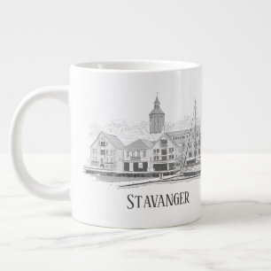 Grande Tasse Stavanger Norvège Beau Streetscape Dessin