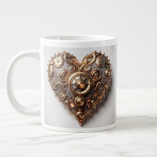Grande Tasse Steampunk Élégant Clockwork Gear Coeur (Gauche)