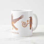 Grande Tasse Steampunk Rousty Gears and Crows Nom personnalisé (Devant droit)