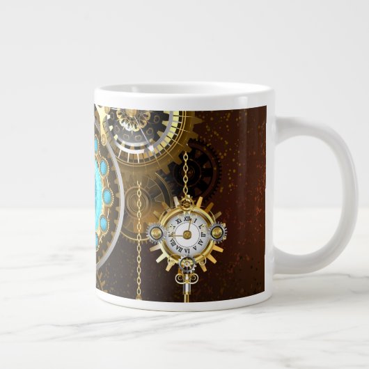 Grande Tasse Steampunk Rusty Background (Droite)