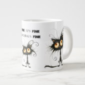 Grande Tasse  Stressed Cat I'm Fine It's Fine Everything's Fine (Devant droit)
