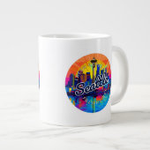 Grande Tasse Stroke Skyline de Seattle (Devant droit)