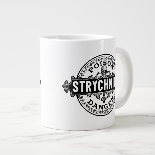 Grande Tasse Strychnine Vintage Style Étiquette (Devant droit)