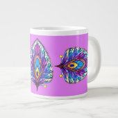 Grande Tasse Style Art Nouveau Vitrage Peacock Plumes (Devant droit)