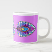 Grande Tasse Style Art Nouveau Vitrage Peacock Plumes (Droite)