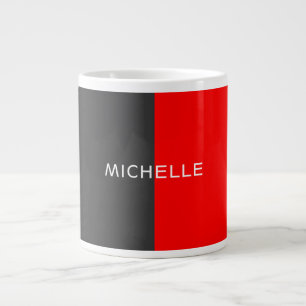 Grande Tasse Style gris rouge minimaliste moderne Ajouter un no