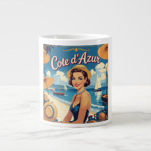 Grande Tasse Style vintage Côte d'Azur Beach Girl