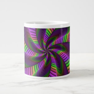 Grande Tasse Super Énergétique coloré Neon Motif fractal