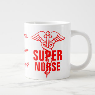 Grande Tasse Super infirmière Quel est votre cadeau de superpui