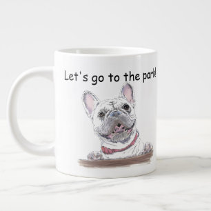 Grande Tasse Super mignon chien français Aller au parc