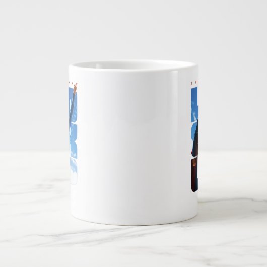 Grande Tasse Superman regarde Pose (Devant)