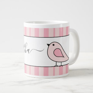 Grande Tasse Surdimensionné Beau Rose Bande Personnalisée