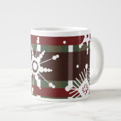 Grande Tasse Sweat de vin Plaid initial Flocon de neige Noël (Devant droit)