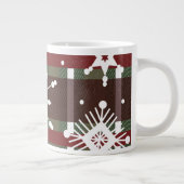 Grande Tasse Sweat de vin Plaid initial Flocon de neige Noël (Droite)