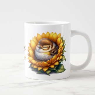 Grande Tasse Sweet Birdie Sleeping Swallow On Sunflower