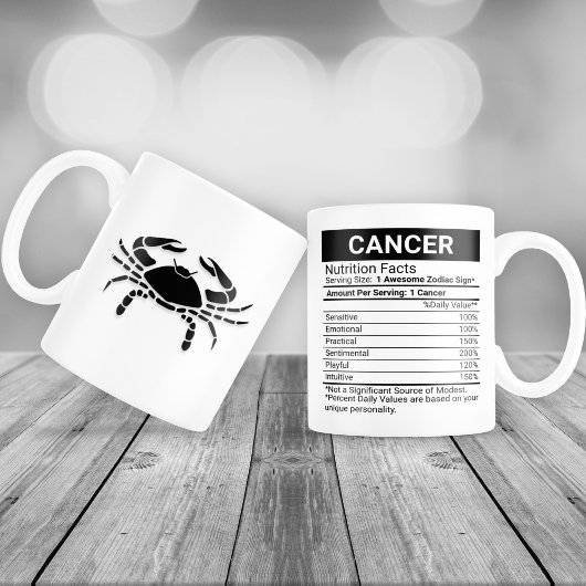 Grande Tasse Symbole cancéreux avec la valeur nutritive,