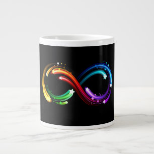 Grande Tasse Symbole de l'infini des comètes arc-en-ciel