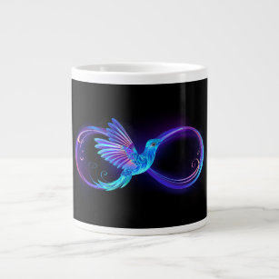 Grande Tasse Symbole d'infini néon avec colibri brillant