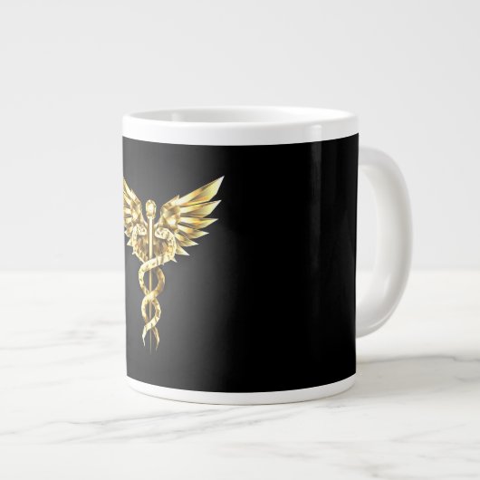 Grande Tasse Symbole Polygonal Or Caduceus (Devant droit)