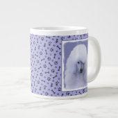 Grande Tasse Tableau blanc standard de caniche - Art original d (Devant droit)