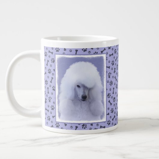 Grande Tasse Tableau blanc standard de caniche - Art original d (Gauche)
