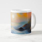 Grande Tasse Tableau des vagues bleu clair sous le soleil (Devant droit)