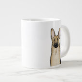 Grande Tasse Tan clair et chien berger allemand noir | Art pour (Devant droit)