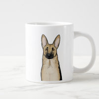 Tan clair et chien berger allemand noir | Art pour