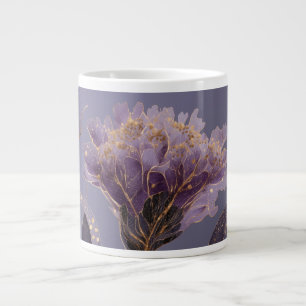 Grande Tasse Tapis de yoga à fleurs inspiré de la pivoine viole