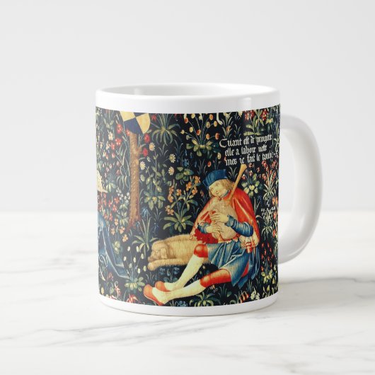 Grande Tasse Tapisserie de la Renaissance médiévale Bergers et (Devant droit)
