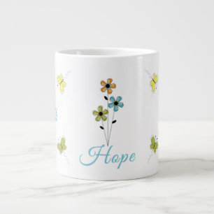 Grande Tasse Tasse-Foi-Espoir-Amour-Papillon-Fleur enorme de
