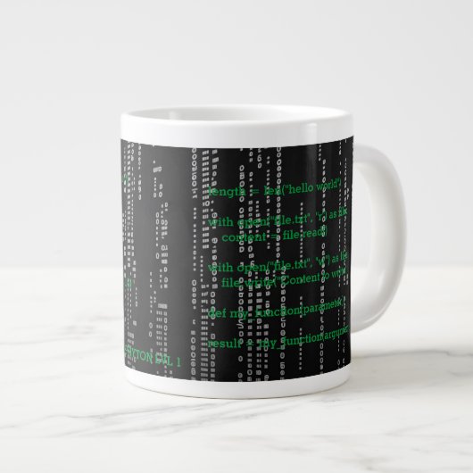 Grande Tasse Taza matrix hacker phyton programmer 1 (Devant droit)