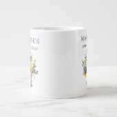 Grande Tasse Teacup bleu Dusty Fleurs jaunes (Devant)