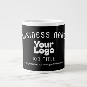 Grande Tasse Télécharger le logo Rétro-Moderne Noir & Blanc (mo
